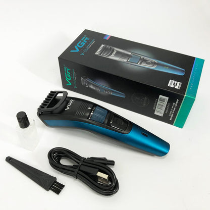 Машинка триммер для стрижки волос и бороды аккумуляторная VGR V-052 с насадками, Профессиональная