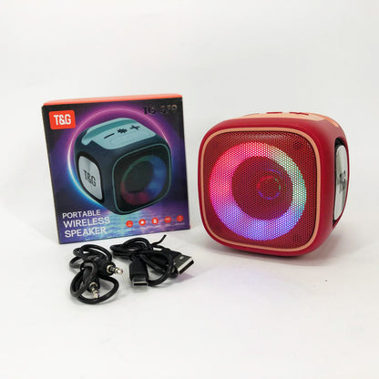 Портативная Bluetooth колонка TG359 7W с RGB подсветкой, Громкая блютуз колонка. Цвет: красный