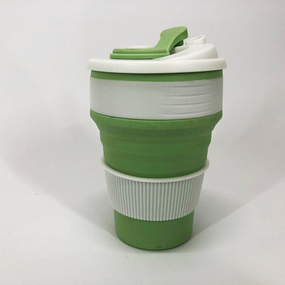 Кружка туристическая (складная/силиконовая), силиконовая складная термокружка. Цвет: зеленый