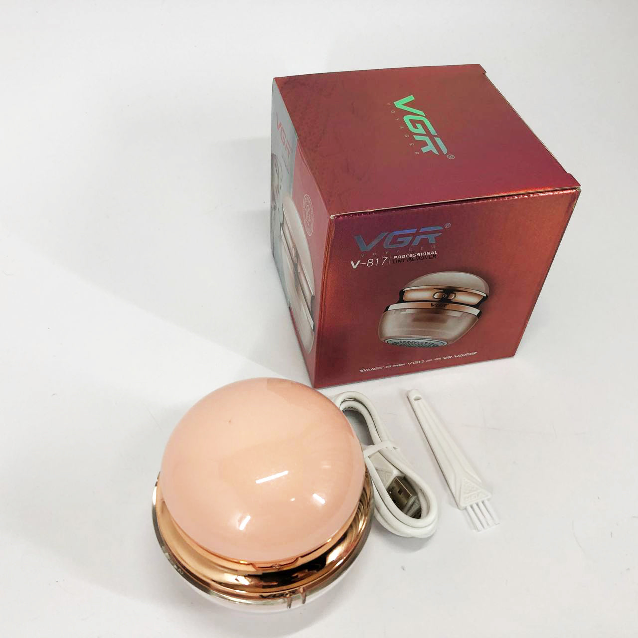 Машинка для удаления катышков VGR V-817, Прибор от катышек на одежде, Машинка для катишок. Цвет: розовый