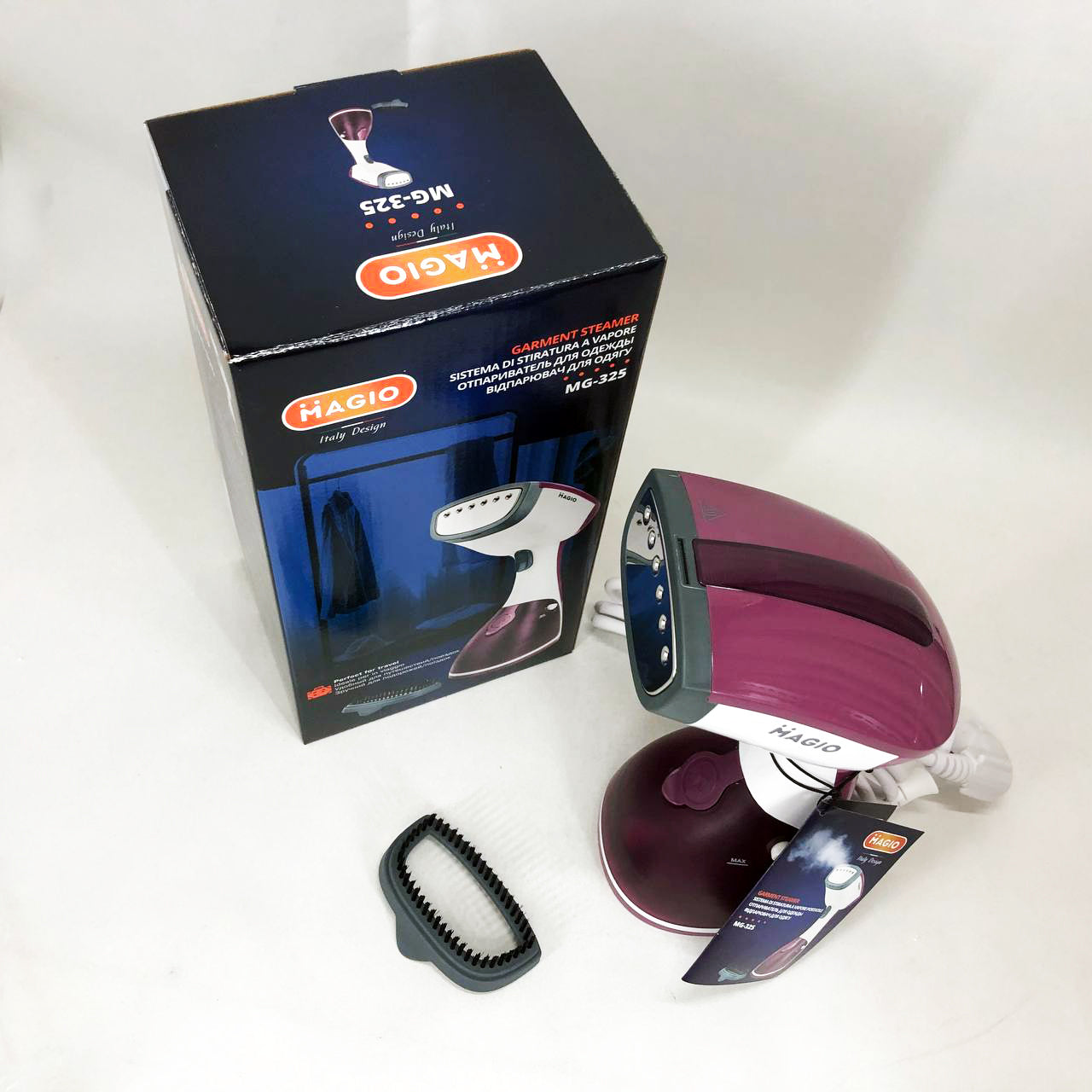Отпариватель MAGIO MG-325, Отпариватель паровая щетка, Парогенератор вертикальный для отпаривания одежды
