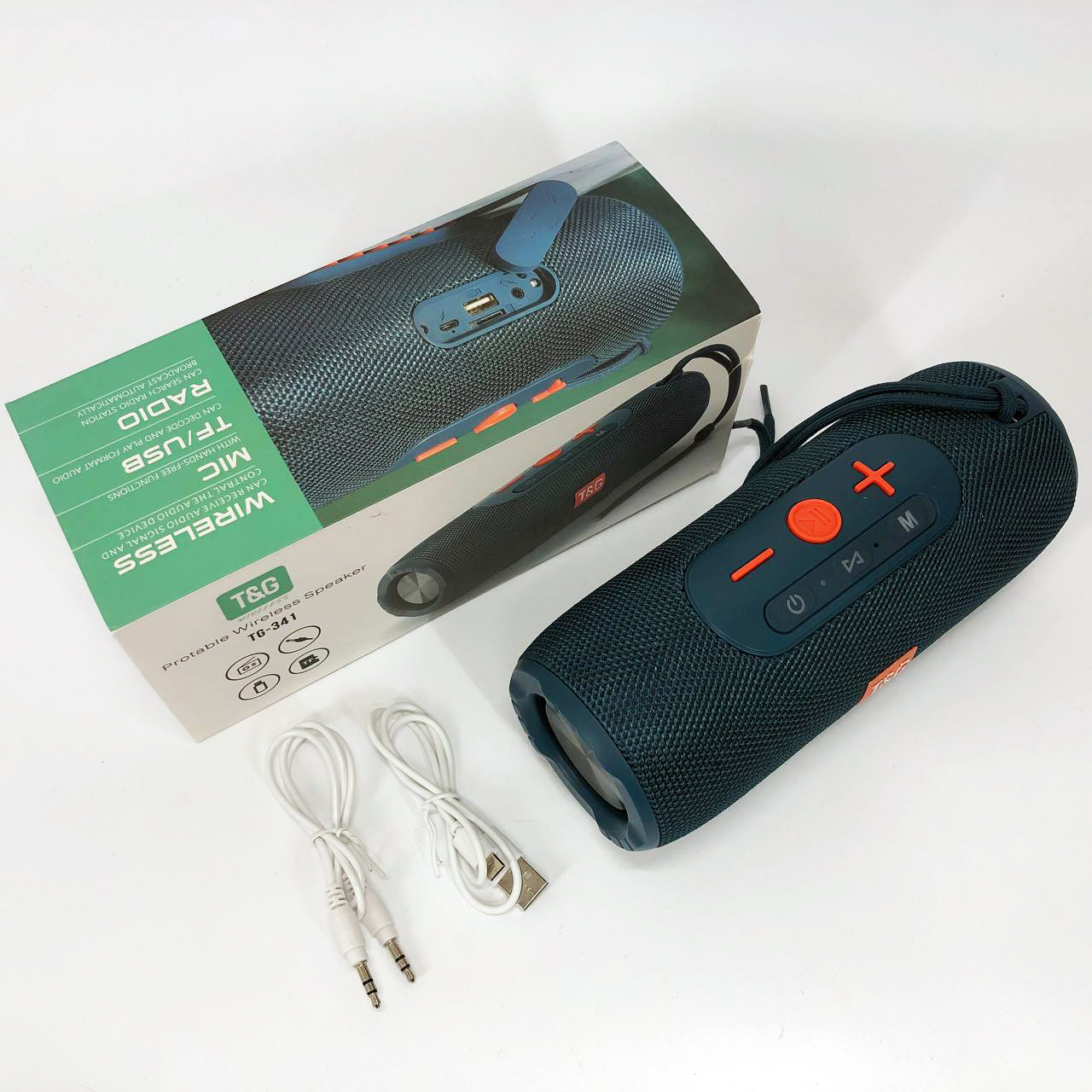 Портативная Bluetooth колонка TG341 со шнурком, Беспроводная колонка портативная мощная. Цвет: синий