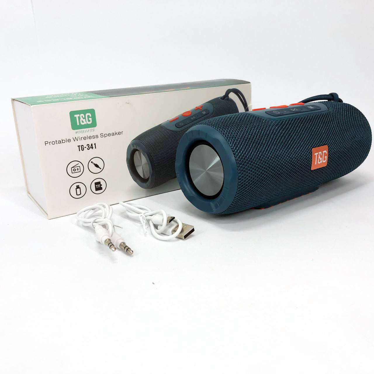 Портативная Bluetooth колонка TG341 со шнурком, Беспроводная колонка портативная мощная. Цвет: синий