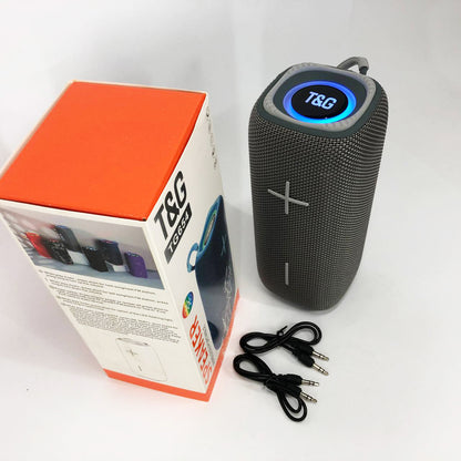Портативная Bluetooth колонка TG654 8W с подсветкой, Беспроводная колонка портативная мощная. Цвет: серый