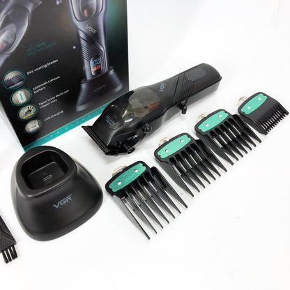 Машинка для стрижки волос VGR V-269 (профессиональная) с дисплеем и 4 насадками, окантовочная машинка