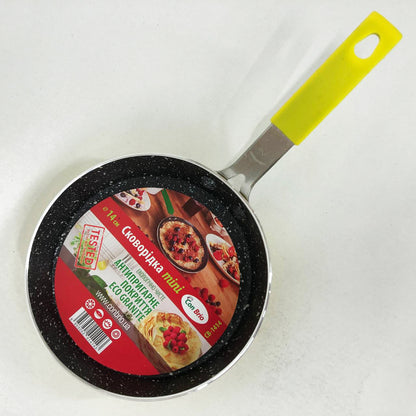 Сковорода Con Brio CB-1414, 14см, Мини, Eco Granite, Качественная сковорода. Цвет: желтый