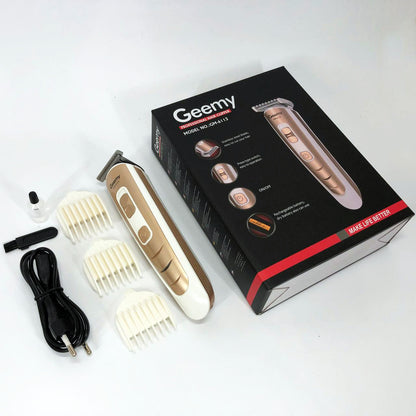 Машинка для стрижки волос Gemei GM-6113 аккумуляторная, машинка мужская для бритья. Цвет: золотой