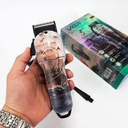 Аккумуляторная машинка для стрижки VGR V-690 от USB Нержавеющая сталь, подстригательная машинка