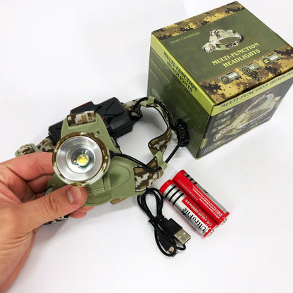 Фонарь налобный аккумуляторный CH-002M-T6, Фонарик на голову для роботы, Надежный налобный фонарь