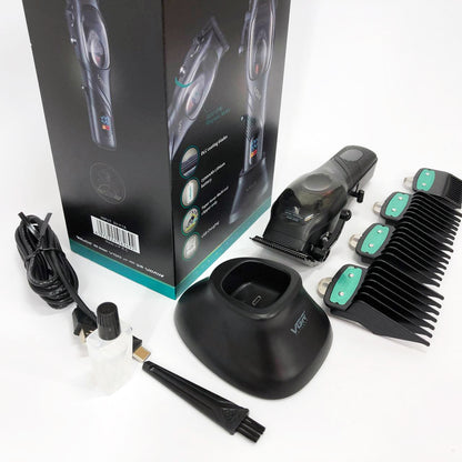 Машинка для стрижки волос VGR V-269 (профессиональная) с дисплеем и 4 насадками, окантовочная машинка