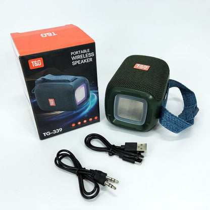 Портативная Bluetooth колонка TG339 5W с RGB подсветкой, аккумуляторная колонка для музыки. Цвет: зеленый