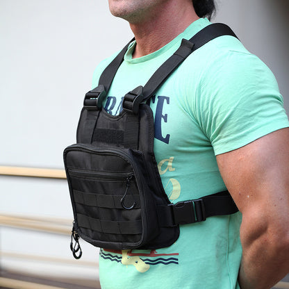 Нагрудная тактическая сумка мужская, сумка через плечо черная разгрузка