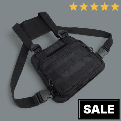 Нагрудная тактическая сумка мужская, сумка через плечо черная разгрузка