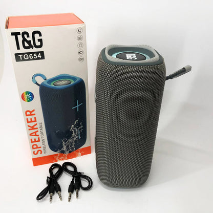 Портативная Bluetooth колонка TG654 8W с подсветкой, Беспроводная колонка портативная мощная. Цвет: серый