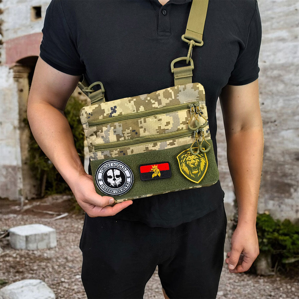 Сумка-кобура піксель камуфляж, тактична чоловіча сумка з тканини кордури AOR-1