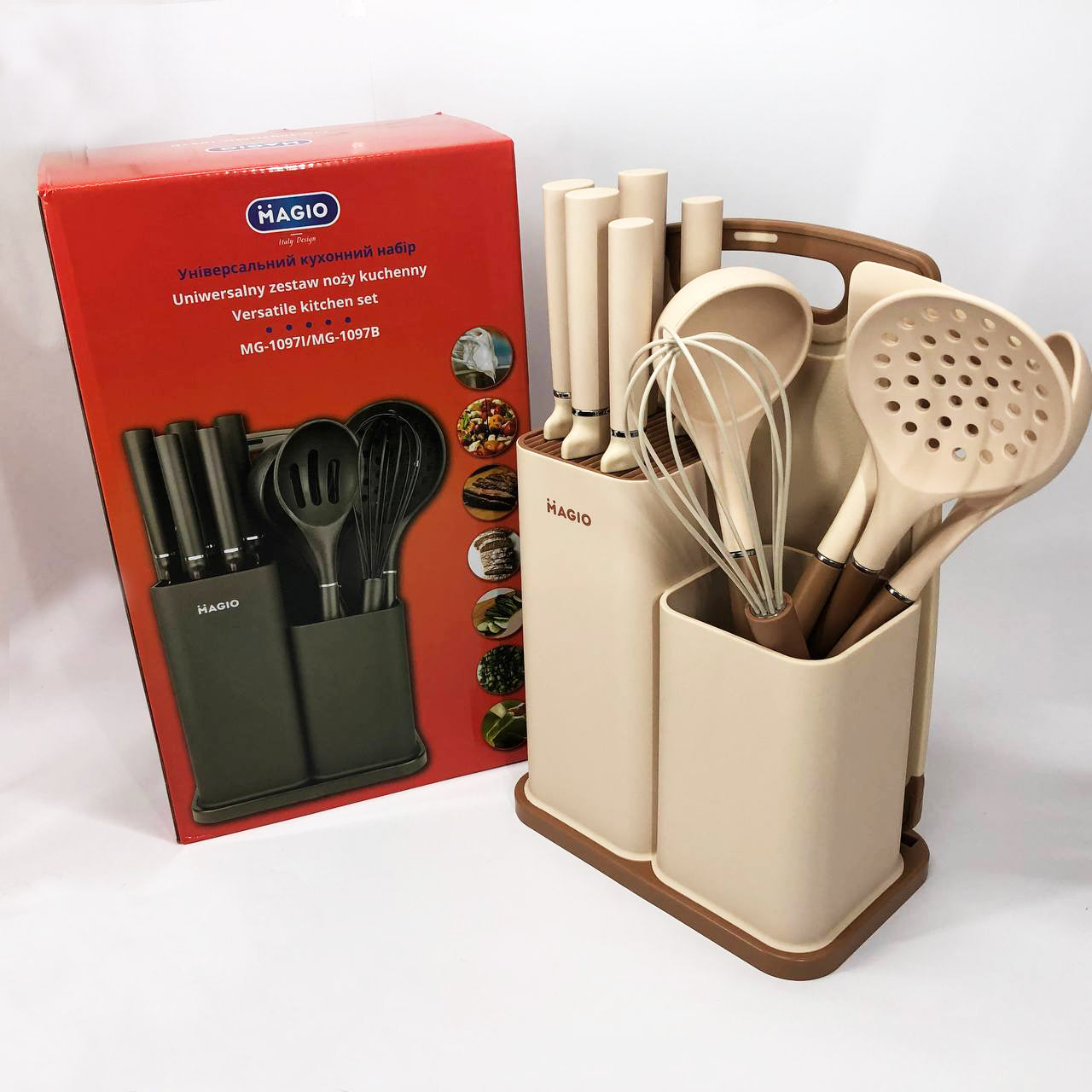 Набор силиконовых кухонных принадлежностей Magio MG-1097I набор ножей лопаток 12 предметов