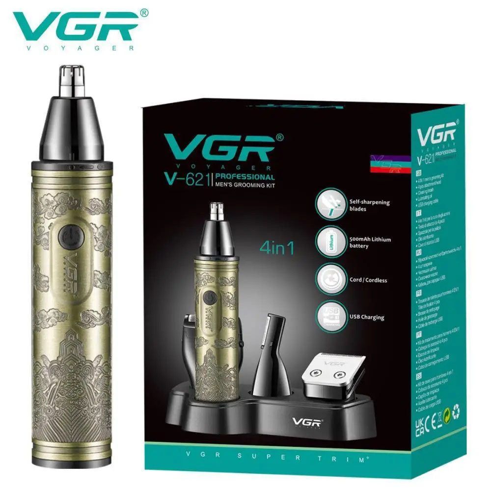 Триммер VGR 4 в 1 V-621, Мужские электробритвы для лица, Бритва для влажного удаления волос