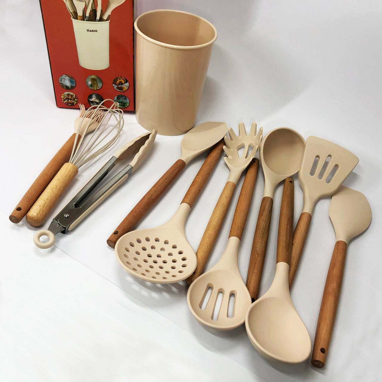 Набор силиконовых кухонных принадлежностей Magio MG-1142 набор ложек лопаток 11 предметов