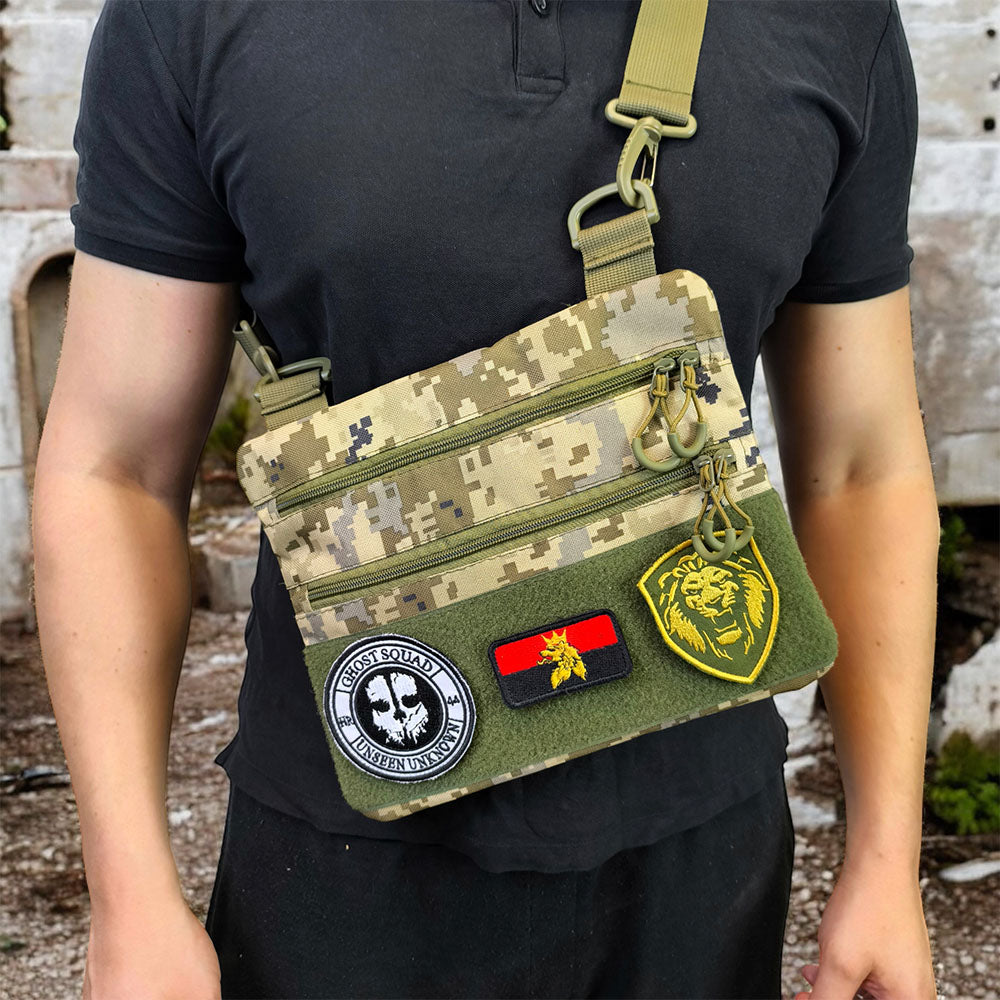 Сумка-кобура піксель камуфляж, тактична чоловіча сумка з тканини кордури AOR-1