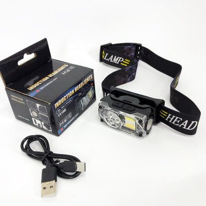 Фонарь налобный YY-19B-3SMD+2COB(white+yellow+red), Налобный фонарик с usb зарядкой