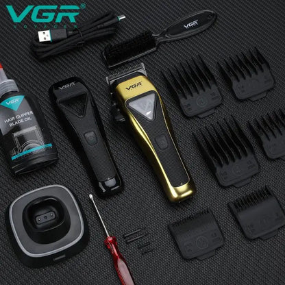 Машинка для стрижки VGR V-015 аккумуляторная беспроводная профессиональная 6 насадок