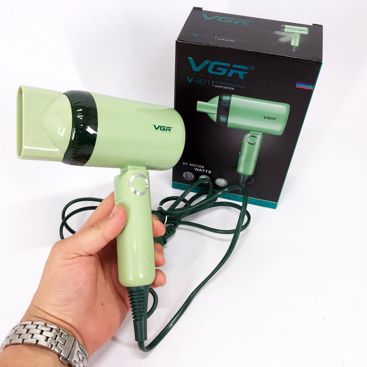 Дорожный складной фен VGR V-421 1200 Вт для сушки укладки волос электрофен, Фен для волос с режимами