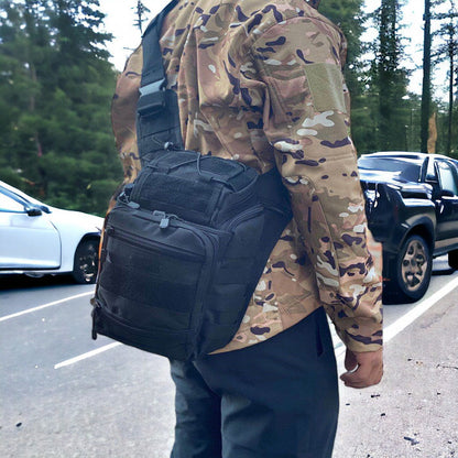 Тактична сумка чорна через плече військова велика нагрудна сумка ВСУ сумка універсальна армійська