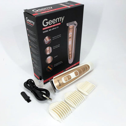 Машинка для стрижки волос Gemei GM-6113 аккумуляторная, машинка мужская для бритья. Цвет: золотой