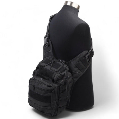 Тактична сумка чорна через плече військова велика нагрудна сумка ВСУ сумка універсальна армійська