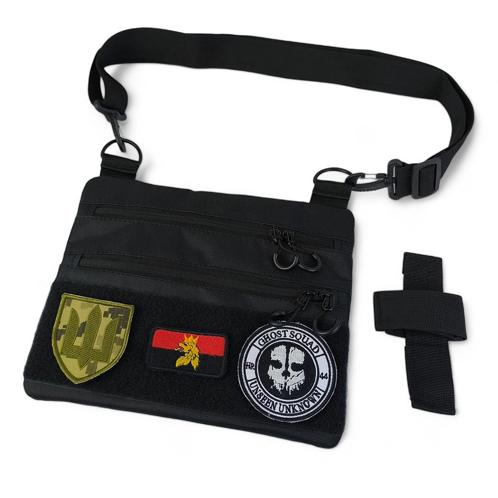 Черная мужская сумка тактическая нагрудная, Тактический универсальный рюкзак, Мужская сумка рюкзак слинг