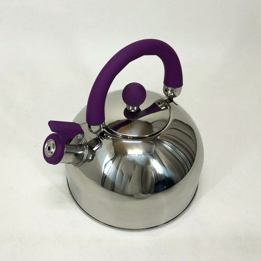 Чайник Unique со свистком UN-5302 2.5 л, красивый чайник для газовой плиты. Цвет: фиолетовый