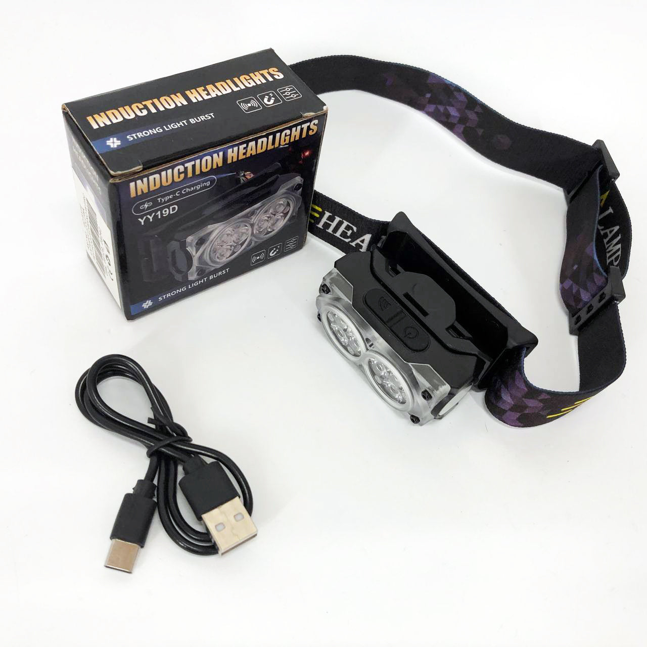 Фонарь налобный YY-19D-6SMD Li-Ion, Светодиодный фонарь на лоб, Фонарик на голову с зарядкой