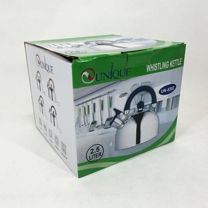 Чайник Unique со свистком UN-5302 2.5 л, хороший чайник со свистком, чайник на плиту. Цвет: зеленый