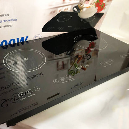 Электроплита большая индукционная на 2 конфорки Suntera ICD-2202 2200 Вт, Электроплита настольная от сети