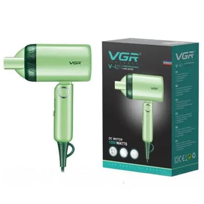 Дорожный складной фен VGR V-421 1200 Вт для сушки укладки волос электрофен, Фен для волос с режимами