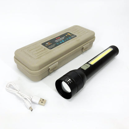 Фонарь аккумуляторный CB-C23-P90+COB, Фонарик светодиодный ручной аккумуляторный портативный