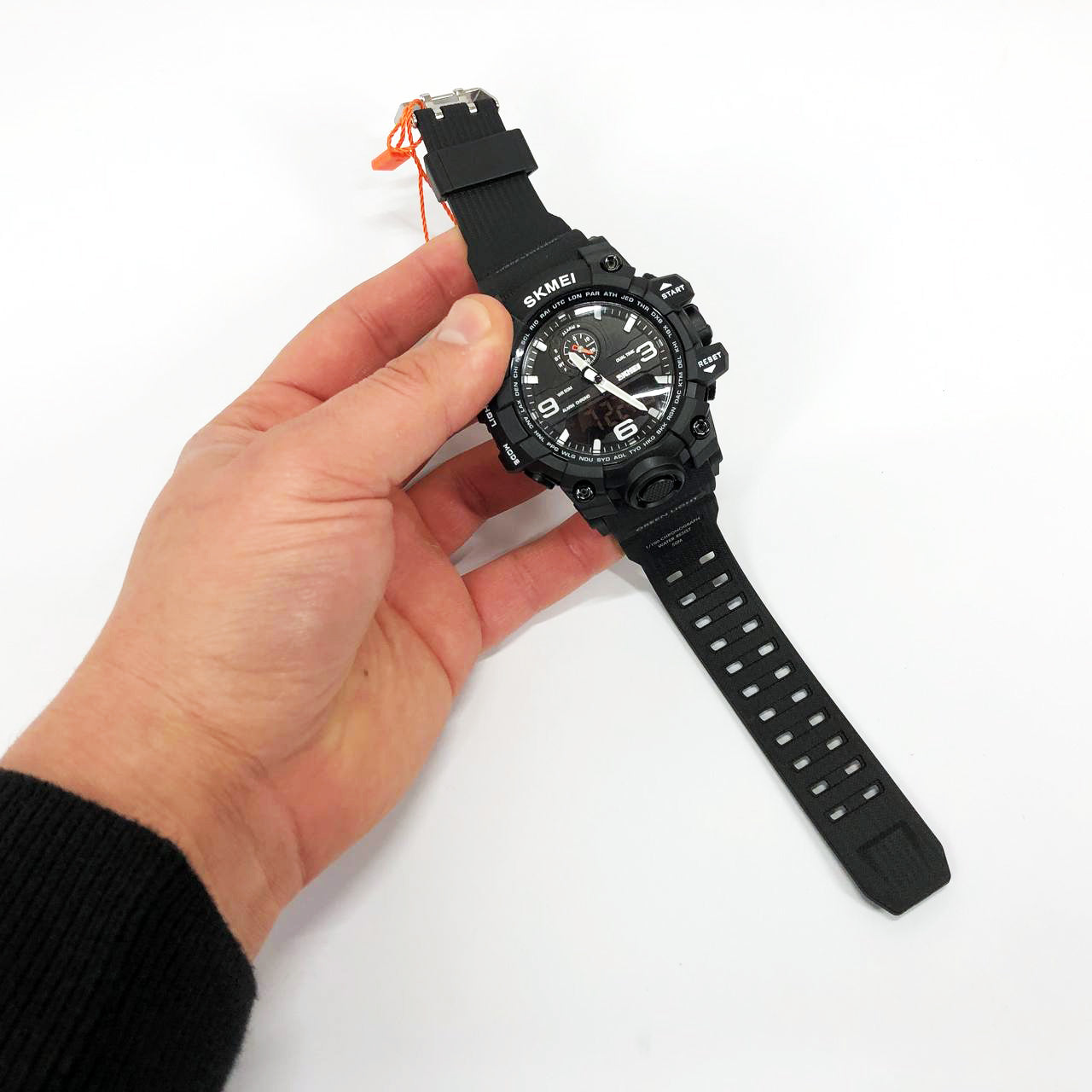 Часы наручные мужские SKMEI 1586BK BLACK, водонепроницаемые мужские часы, часы спортивные. Цвет: черный