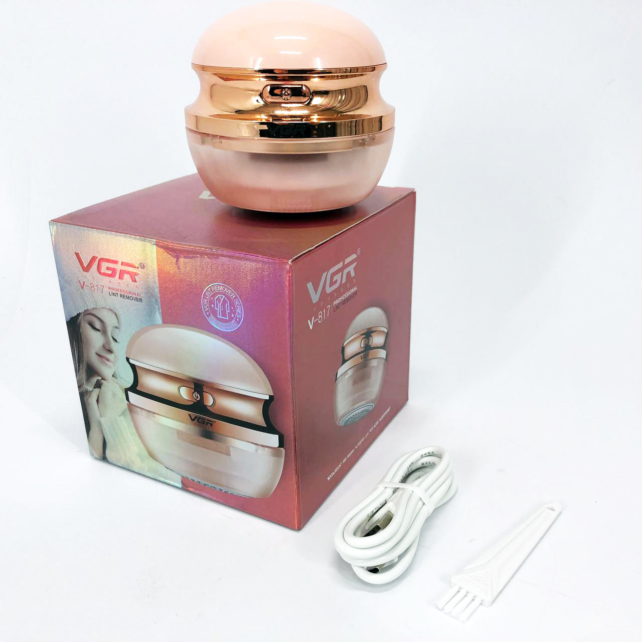 Машинка для удаления катышков VGR V-817, Прибор от катышек на одежде, Машинка для катишок. Цвет: розовый
