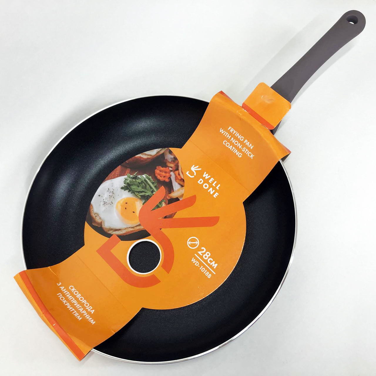 Сковорода алюминиевая 28 см WELL DONE WD-1018B индукция, сковорода с толстым дном, удобная на кухню