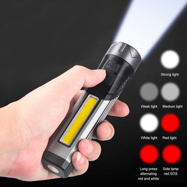 Фонарь карманный поворотный Police 508-OSL+COB, встроенным аккумулятором, магнитом и 7 режимами