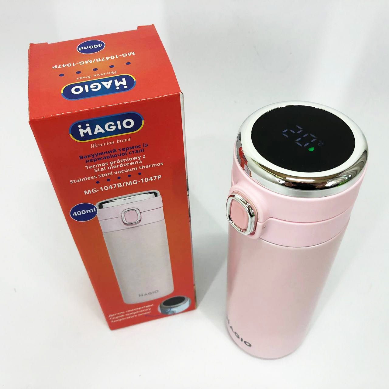 Термос SMART MAGIO MG-1047P вакуумный 400 мл, Термос с индикацией и датчиком температуры, Термос походный