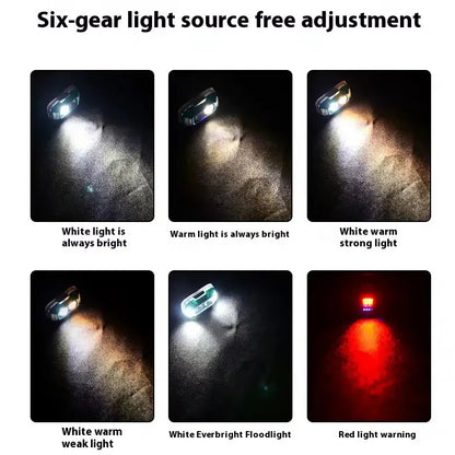 Фонарь налобный WH-0218-XPG(white+yellow)+SMD(red), Налобный фонарь для туризма рыбалки и охоты