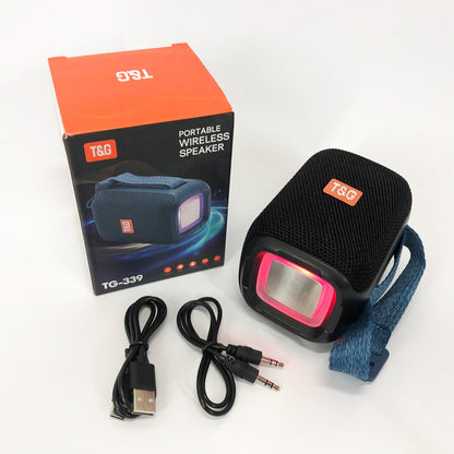 Портативная Bluetooth колонка TG339 5W с RGB подсветкой, Аккумуляторная колонка для музыки. Цвет: черный