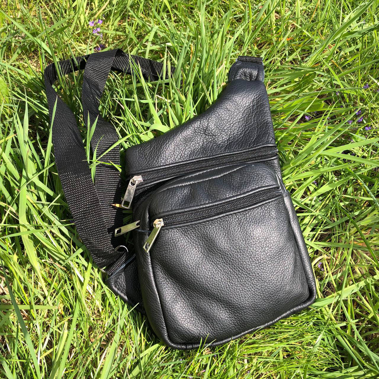 Мужская сумка из натуральной кожи, тактическая сумка - мессенджер черная, тактическая сумка на грудь
