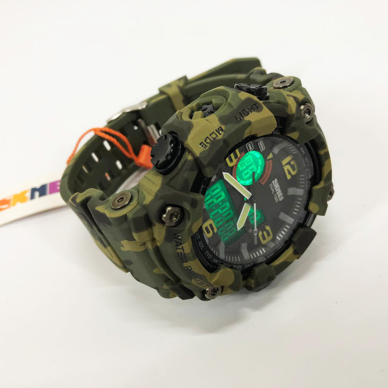 Часы наручные мужские SKMEI 1520CMGN CAMO GREEN, часы военные мужские, для военнослужащих. Цвет: камуфляж