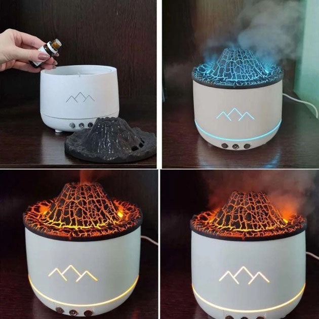 Увлажнитель воздуха Вулкан с эффектом пламени и подсветкой увлажнитель-ночник Аромадиффузор с подсветкой