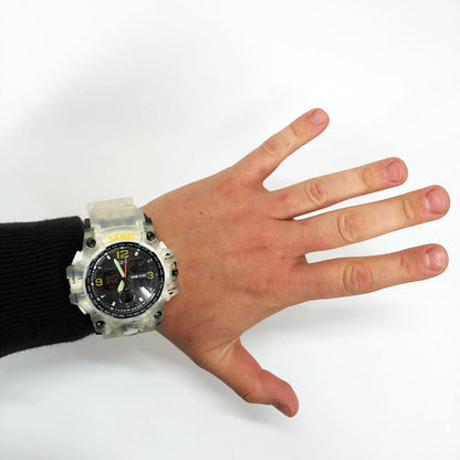 Часы наручные мужские SKMEI 1155BWT, наручные часы для военных, фирменные спортивные часы. Цвет: белый