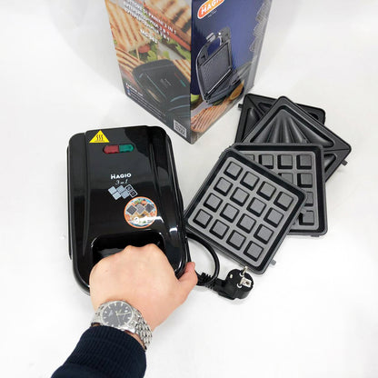 Мультимейкер (бутербродница-вафельница-гриль) Magio MG-363, Бутербродница 4в1, Сендвичница, Мультимейкер