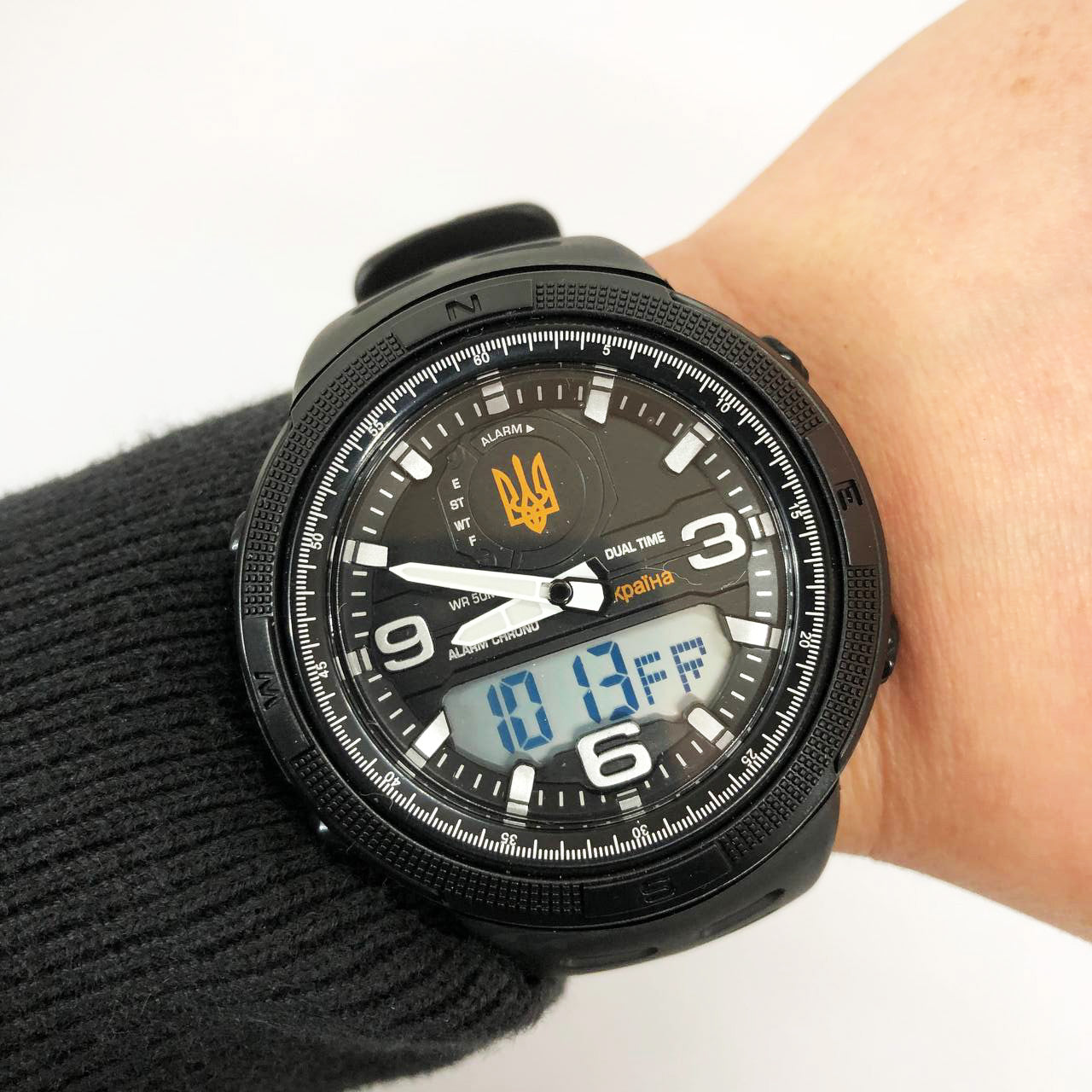 Часы наручные мужские SKMEI 5561/1655BKWT, спортивные, Мужские армейские водостойкие тактические часы