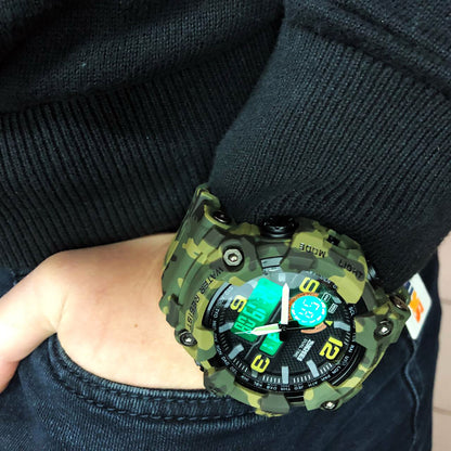 Часы наручные мужские SKMEI 1520CMGN CAMO GREEN, часы военные мужские, для военнослужащих. Цвет: камуфляж